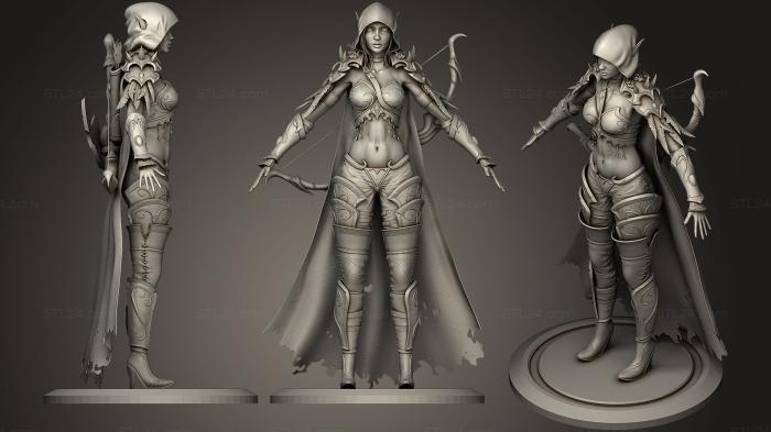 Figurines heroes, monsters and demons (Sylvanas Windrunner, STKM_1304) 3D models for cnc